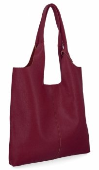 Talianska kožená taška shopper s kozmetickou taštičkou 165 tmavočervená