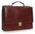 Kožené kabelka aktovka Vera Pelle hnědá 001