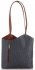 Kožené kabelka klasická Genuine Leather šedá 494