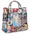 Italská Kožená Kabelka Módní Kufřík 5702-1 Multicolor/Bílá