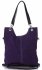 Kožené kabelka listonoška Genuine Leather fialová 517