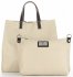 Kožené kabelka shopper bag Genuine Leather béžová 691756