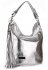 Kožené kabelka shopper bag Vittoria Gotti stříbrná V803