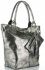 Kožené kabelka shopper bag Vittoria Gotti stříbrná V6141