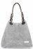Kožené kabelka shopper bag Vittoria Gotti světle šedá V2050