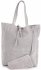 Kožené kabelka shopper bag Vera Pelle světle šedá 601