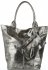 Kožené kabelka shopper bag Vittoria Gotti stříbrná V6141