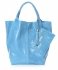 Bőr táska shopper bag Genuine Leather égszínkék 555