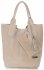Bőr táska shopper bag Vittoria Gotti bézs V5190