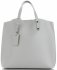 Bőr táska shopper bag Genuine Leather világosszürke 6047
