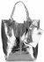 Bőr táska shopper bag Genuine Leather sötét ezüst 555