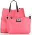 Praktyczne Torebki Skórzane 2 w 1 Shopper z Listonoszką firmy Genuine Leather Brudny Róż
