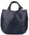 Torebki Skórzane Genuine Leather Ponadczasowy ShopprBag z Kosmetyczką Granatowa