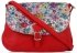 Vittoria Gotti Modna Listonoszka Skórzana we wzór Kwiatów Czerwona