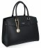 Elegancka Torebka Damska Kuferek 3 Komory firmy Herisson 26H5505 Czarna