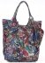 Skórzany Shopper Bag VITTORIA GOTTI Made in Italy w Motyle Multikolor - Niebieska