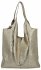 Włoska Torebka Skórzana Shopper Bag z Kosmetyczką 165 Złota