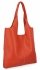 Włoska Torebka Skórzana Shopper Bag z Kosmetyczką 165 Pomarańczowa