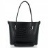 BEE BAG Elegancka Torebka Damska L w motyw aligatora Veronica Czarna