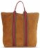 Vittoria Gotti Torebki Skórzane w modne paski Firmowy Shopper Made in Italy z funkcją Plecaczka Rudy