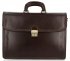Klasyczna Skórzana Teczka Męska 3 komory Czekolada