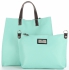 Praktyczne Torebki Skórzane 2 w 1 Shopper z Listonoszką firmy Genuine Leather Miętowa
