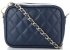 Vittoria Gotti Modna Pikowana Torebka Skórzana Listonoszka Granatowa