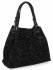 Włoska Torebka Skórzana Shopper Bag w Modne Wzory 5566-S Czarna
