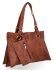 Trzykomorowa Torebka Damska Shopper Bag z Etui firmy Herisson H8803 Brązowa