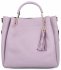 Elegancka Torebka Skórzana Włoski Kuferek z Kosmetyczką 5702 Jasno Fioletowa