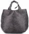 Torebki Skórzane Genuine Leather Ponadczasowy ShopprBag z Kosmetyczką Szara