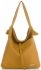 Vittoria Gotti Uniwersalna Torebka Skórzana na każdą okazję Musztardowa