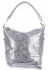VITTORIA GOTTI Made in Italy Elegancka Torebka Listonoszka Skórzana Srebrna Przecierana