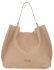 Włoska Torba Skórzana ShopperBag Vittoria Gotti Ciemno Beżowa