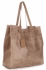 Torba Skórzana Shopper Bag z Kosmetyczką Ziemista