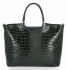 Elegancki Kuferek Skórzany w motyw aligatora Vittoria Gotti Made in Italy Butelkowa Zieleń