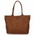 Elegancka Torebka Skórzana Shopper Bag 208S Ruda