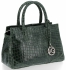 Vittoria Gotti Poręczny Włoski Kuferek Skórzany motyw Krokodyla Butelkowa Zieleń