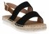 Czarne sandały damskie espadryle firmy Bellucci