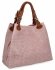 Modna Torebka Skórzana Shopper Bag 2269-J Pudrowy Róż