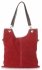 Uniwersalne Torebki Skórzane XL Zamsz Naturalny Czerwona