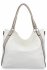 Torebka Damska Shopper Bag XL firmy Hernan HB0337 Biała/Jasno Szara