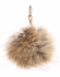 Brelok do Torebki Duży Pompon z Naturalnego Włosa Jenota Brązowy