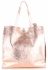 Torba Skórzana Shopper Bag z Kosmetyczką Rose Gold