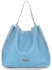 Włoska Torba Skórzana ShopperBag Vittoria Gotti Błękitna