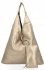 Duża Torebka Damska Shopper Bag XXL firmy Hernan HB0350 Złota