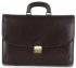 Klasyczna Teczka Męska ze Skóry Licowej 2 komory Czekolada