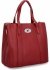 Klasyczna Torebka Damska 3 Komory firmy Herisson 22R561 Ciemno Czerwona