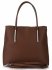 Vittoria Gotti Klasyczna Torebka Skórzana Brązowa