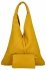 Włoska Torebka Skórzana Shopper Bag z Małą Kosmetyczką 5820S Żółta